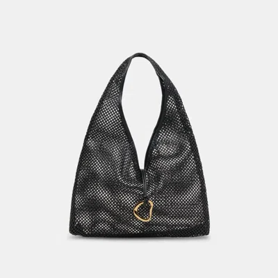 Dolce Vita Missie Tote Black Raffia Mesh
