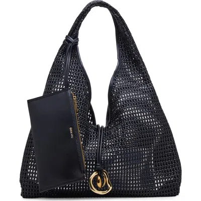 Dolce Vita Missie Woven Hobo Bag In Black