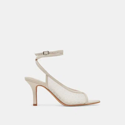 Dolce Vita Missy Pearl Heels Ivory Mesh In White