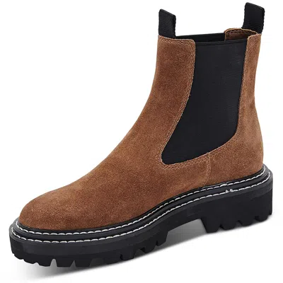 Dolce Vita Moana Womens Lugged Sole Chelsea Boots In Brown
