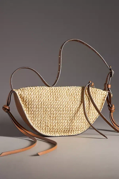 Dolce Vita Monaco Raffia Shoulder Bag In Beige