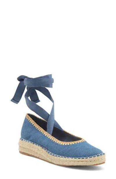 Dolce Vita Morgan Platform Flat In Blue Denim