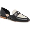 Dolce Vita Moyra D'orsay Penny Loafer In Black/white Leather