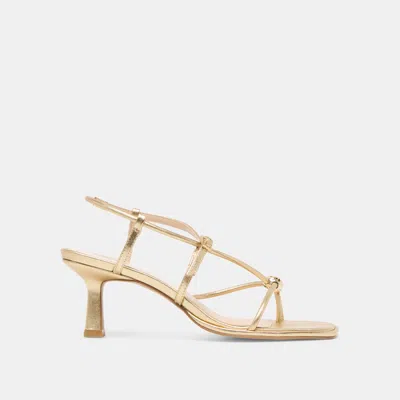 Dolce Vita Mylee Heels Gold Distressed Leather