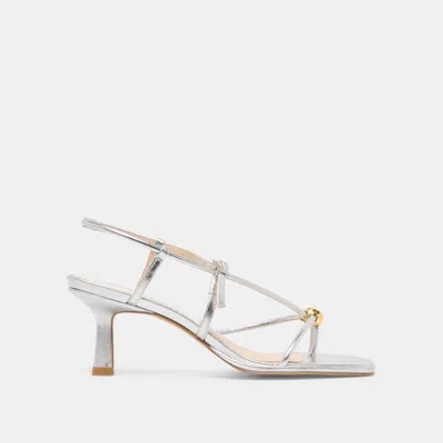 Dolce Vita Mylee Heels Silver Distressed Leather