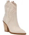 Dolce Vita Nakeeta Boots Women's Ivory Faux Leather Ankle Western Zpo3937 In Neutral