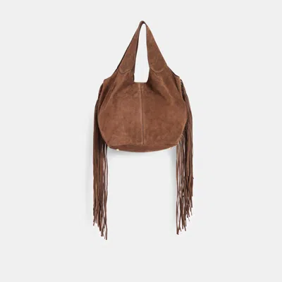 Dolce Vita Nakoma Shoulder Bag Chocolate Suede In Brown