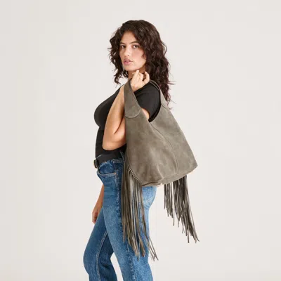 Dolce Vita Nakoma Shoulder Bag Olive Suede In Brown