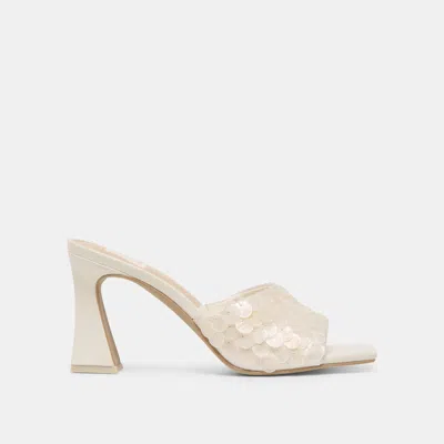 Dolce Vita Nandy Confetti Heels In Ivory Sequin Size 13 By  In White