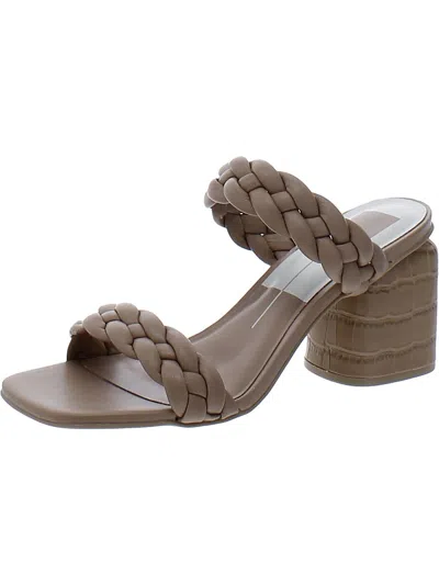 Dolce Vita Nasha Woven Womens Faux Leather Square Toe Block Heel In Multi