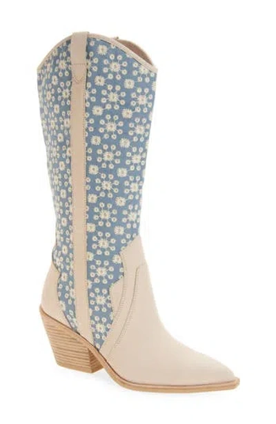 Dolce Vita Navene Western Boot In Blue Floral