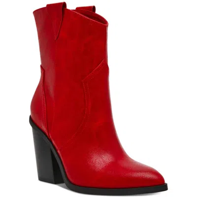 Dolce Vita Nazareth Womens Solid Leather Mid-calf Boots In Red