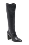 Dolce Vita Nedi Pointed Toe Knee High Boot In Black Leather