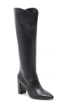 Dolce Vita Nedi Pointed Toe Knee High Boot In Black Leather