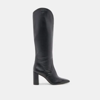 Dolce Vita Nedi Wide Calf Boots Black Leather