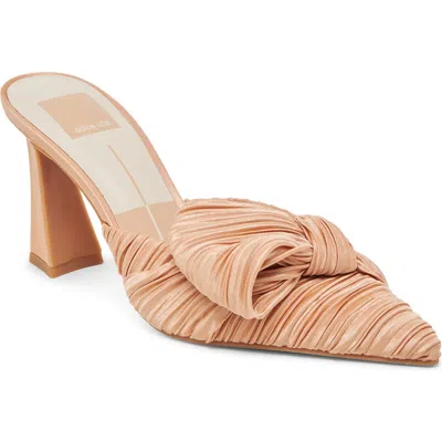 Dolce Vita Nerina Metallic Ribbon Mule Pump In Honey Fabric