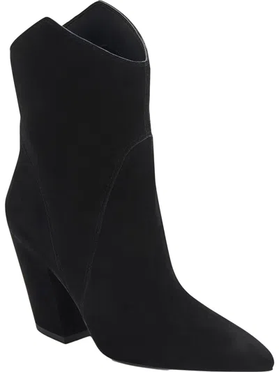 Dolce Vita Nestly Womens Suede Pointed Toe Mid-calf Boots In Black