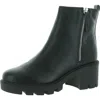 Dolce Vita Nicola Womens Faux Leather Lug Sole Motorcycle Boots In Black