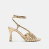 Dolce Vita Nivana Heels Gold Distressed Leather