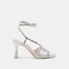 Dolce Vita Nivana Heels Silver Distressed Leather In Silver