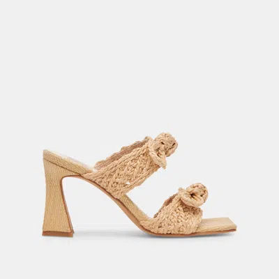 Dolce Vita Niyah Heels Lt Natural Raffia In Brown