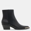 Dolce Vita Nonah Pointed Toe Bootie In Black Leather