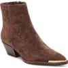 Dolce Vita Nonah Booties In Dark Brown Suede