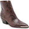 Dolce Vita Nonah Java Snake-embossed Pointed-toe Ankle Boots In Java Snake Embossed