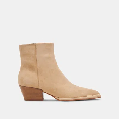 Dolce Vita Nonah Wide Booties Tan Suede