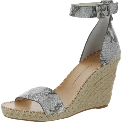 Dolce Vita Noor Womens Leather Ankle Espadrille Heels In Multi