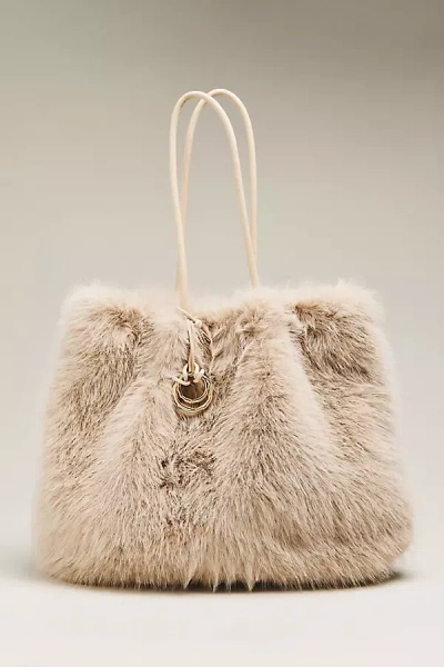 Dolce Vita Noor Xl Faux Fur Tote Bag In Ivory