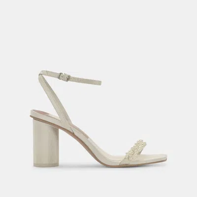 Dolce Vita Nory Wide Heels Vanilla Pearls In White