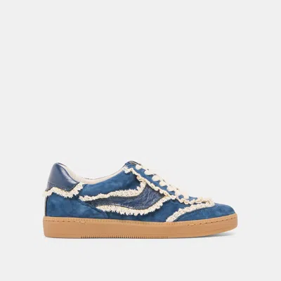 Dolce Vita Notice Lace Sneakers Navy Suede In Blue