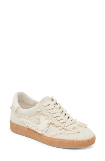 Dolce Vita Notice Lace Trim Sneaker In White Leather