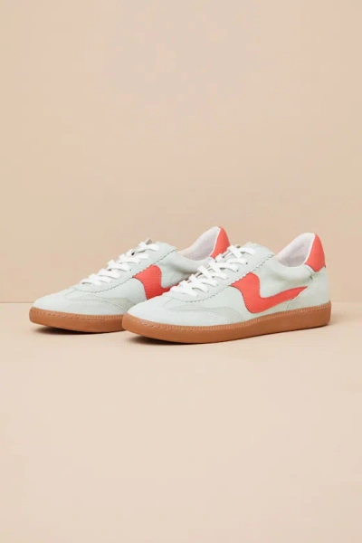 Dolce Vita Notice Pear Suede Leather Color Block Lace-up Sneakers In Blue