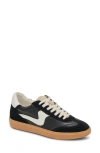Dolce Vita Notice Black And White Leather Color Block Lace-up Sneakers In Black Suede