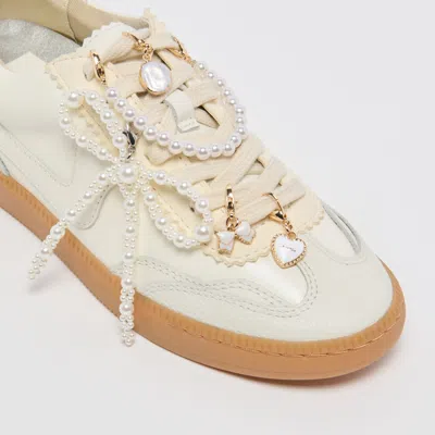 Dolce Vita Notice Sneakers White + Pearl Charm Bundle