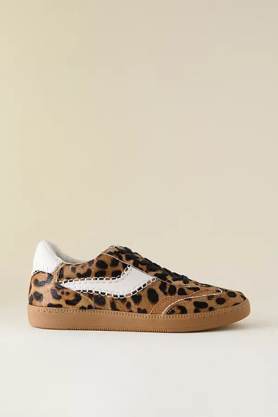 Dolce Vita Notice Stitch Calf Hair Trainers In Brown