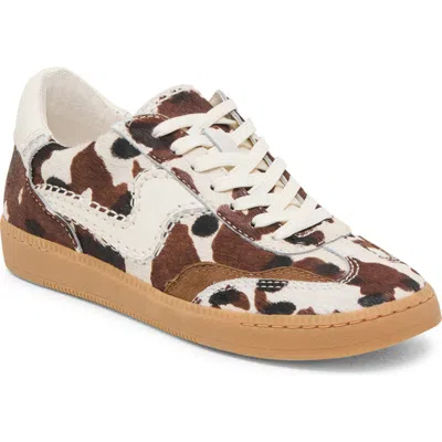Dolce Vita Notice Stitch Sneakers Cocoa Taurus Calf Hair In Animal Print