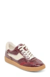 Dolce Vita Notice Stitch Croc Sneakers Oxblood Croco Embossed Leather In Burgundy