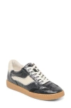Dolce Vita Notice Stitch Sneakers Noir Croco Embossed Leather In Black