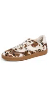Dolce Vita Notice Stitch Sneakers Cocoa Taurus Calf Hair In Animal Print