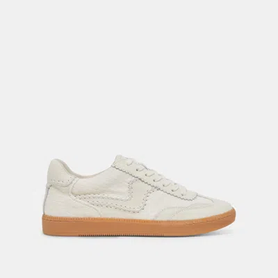 Dolce Vita Notice Stitch Sneakers Ivory Calf Hair In White