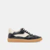 Dolce Vita Notice Stitch Sneakers Noir Croco Embossed Leather In Black