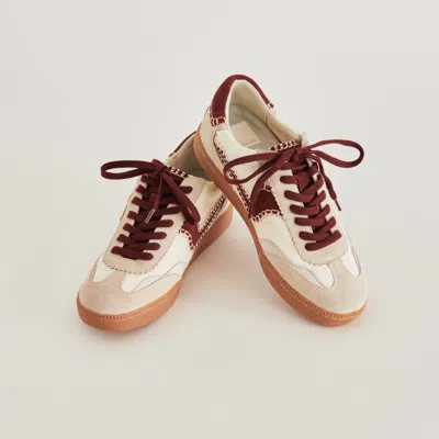 Dolce Vita Notice Stitch Sneakers White Red Calf Hair In Multi