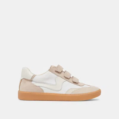 Dolce Vita Notice Velcro Sneakers Ivory Multi Nylon In Gold