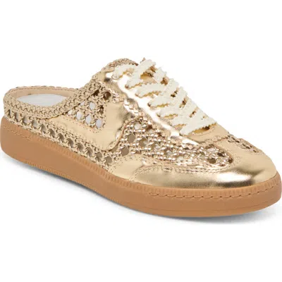 Dolce Vita Notice Woven Mule Sneaker In Gold