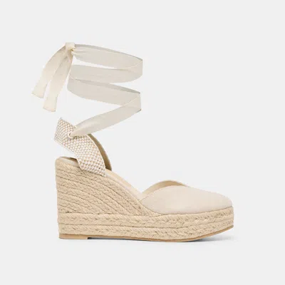 Dolce Vita Noura Wedges In Ecru Linen Size 12 By  In White