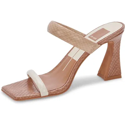 Dolce Vita Novah Sandal Women's Us 9 Brown Slip-on Square Toe Spool Heel Khd950