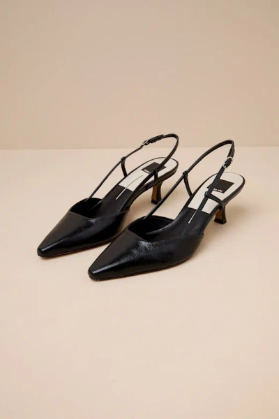 Dolce Vita Odela Midnight Leather Pointed-toe Slingback Pumps In Black